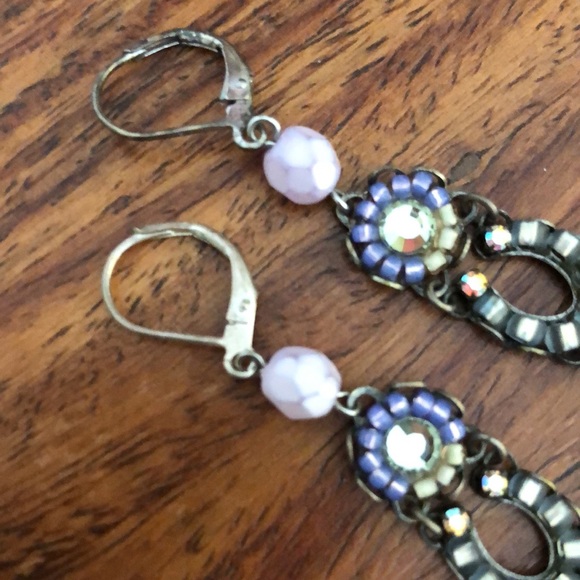 Glass, Crystal and Sterling Boutique Earrings - Picture 3 of 5
